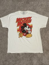 Vintage Style Disney Mickey Mouse Since 1928 T-Shirt White Short Sleeve CLEAN