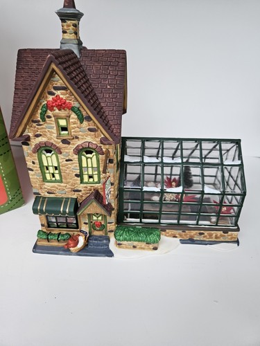 Rare Christmas Village Santas Workbench Collection The Flowering Pot Green House