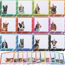 Handepo 12 Pack Dog Flamingo Sticky Notes Bulk Small to Small, Vibrant Colors 