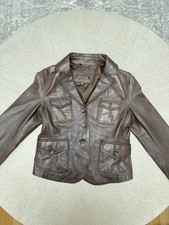 GUESS Women’s Brown Button-Front Lined Short Jacket Coat Size M