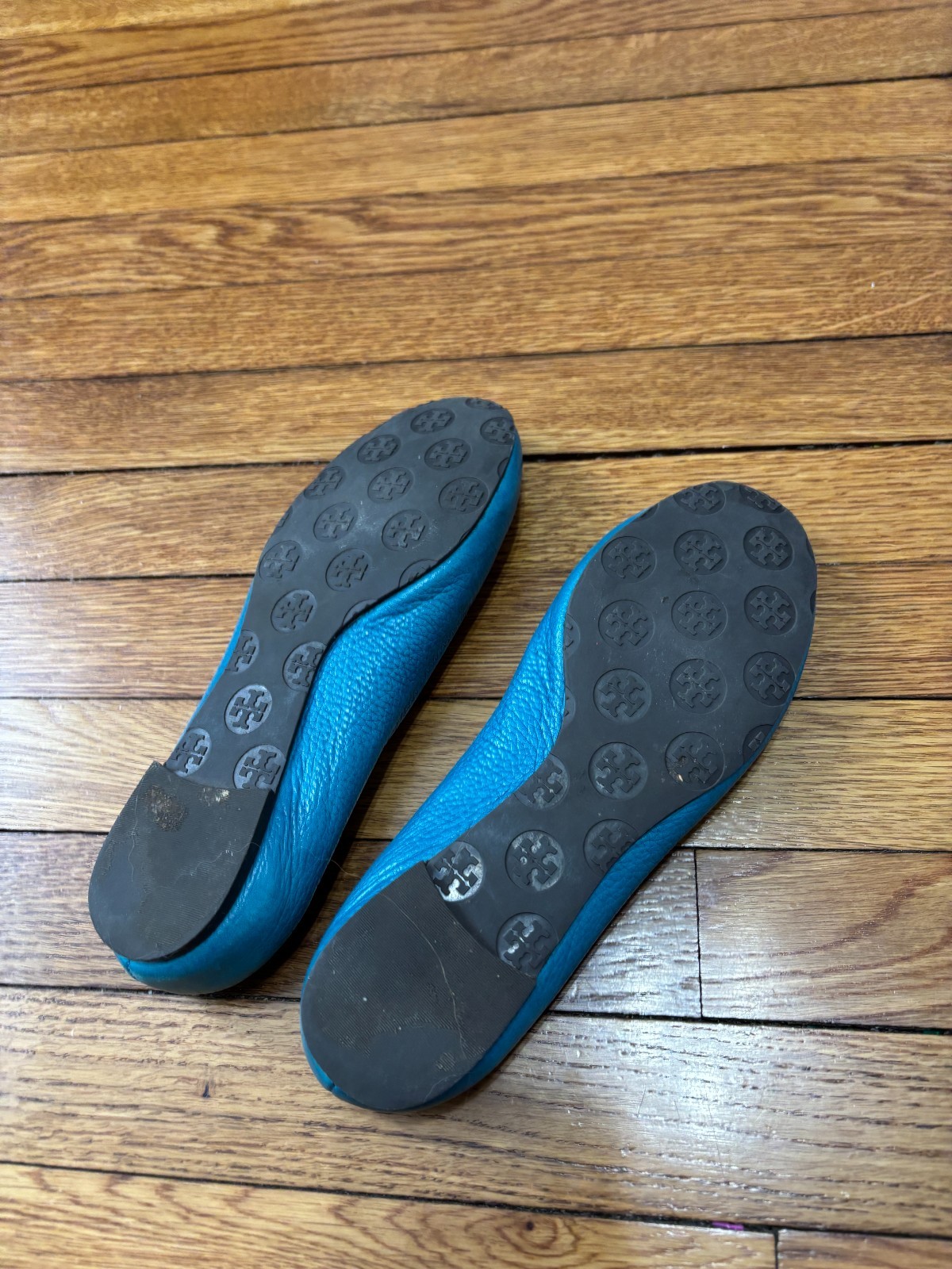 Tory Burch Serena 2 Ballet Flat Electric Eel / Teal Green Leather Womens 8.5 M thumbnail 8