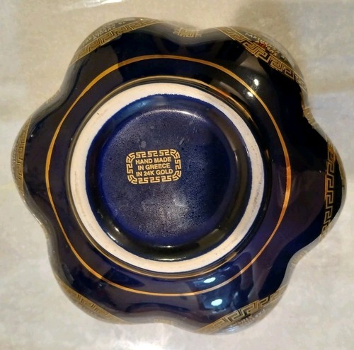 Kobaltblaue Jardiniere Pflanzschale Porträt griechische Vase Szene 5,5" x 3" - Bild 5 von 7