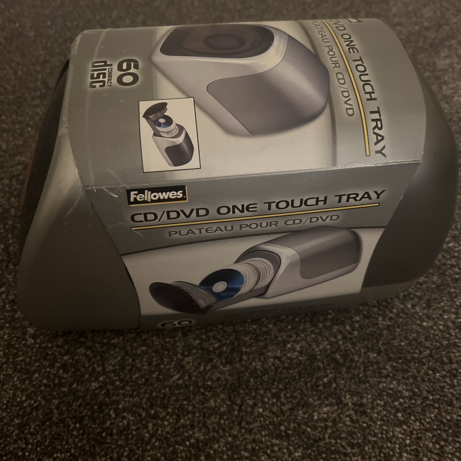 Fellows 60 Disc Slide Out DVD/ CD Storage Case Push Open Desktop Holder Vintage