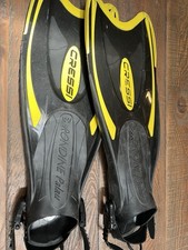 Cressi Rondine Palau S/M Open Heel Swim Fins Flippers Black Yellow Snorkel Dive
