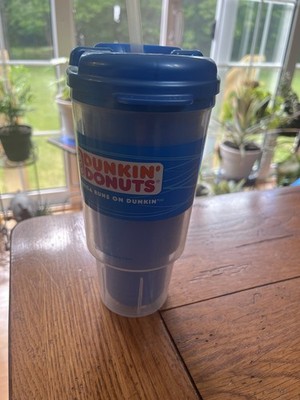 BRAND NEW DUNKIN DONUTS TRAVEL TUMBLER CUP 24 OZ WHIRLEY HOT COLD BLUE 2006 NOS