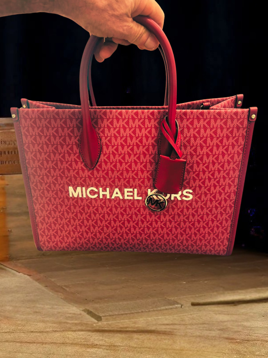 Michael Kors Mirella Medium Bag Purse Tote Handbag Shoulder Cherry