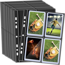 Toploader Binder Pages 4-Pocket, 20 Pcs Top Loader Side-Loading Page for 3" X 4"
