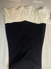 Pink Vanilla Black & White Mini Dress Ruffle Hem Jersey Pullover Size L