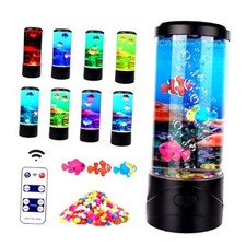 Bubble Fish Lamp Ocean Sensory, 8 Color Changing LED Fish bubble fish lamp