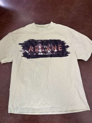 Arcane Riot Games Large T Shirt Video Game Merch Gaming Shirt Size Large Yellow