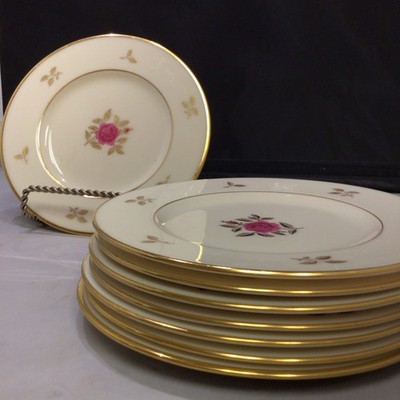 Set Of 8 Vintage Lenox Rhodora Bread Plates 6.25 Inch