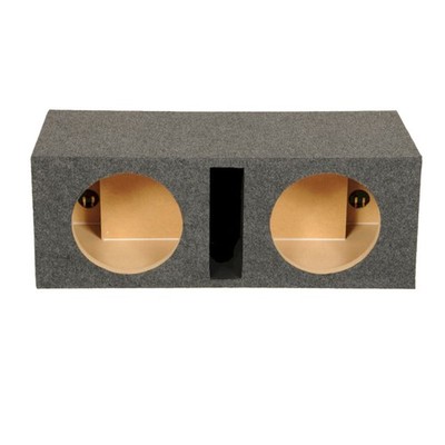 Q Power 2 Hole 10-Inch Vented Heavy Duty Subwoofer Enclosure, Charcoal Grey