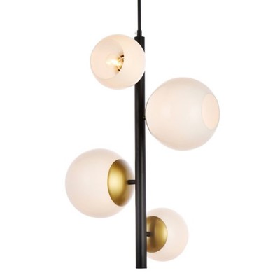 Elegant Lighting LD655D18 Wells 4 Light 18''W Pendant - Black