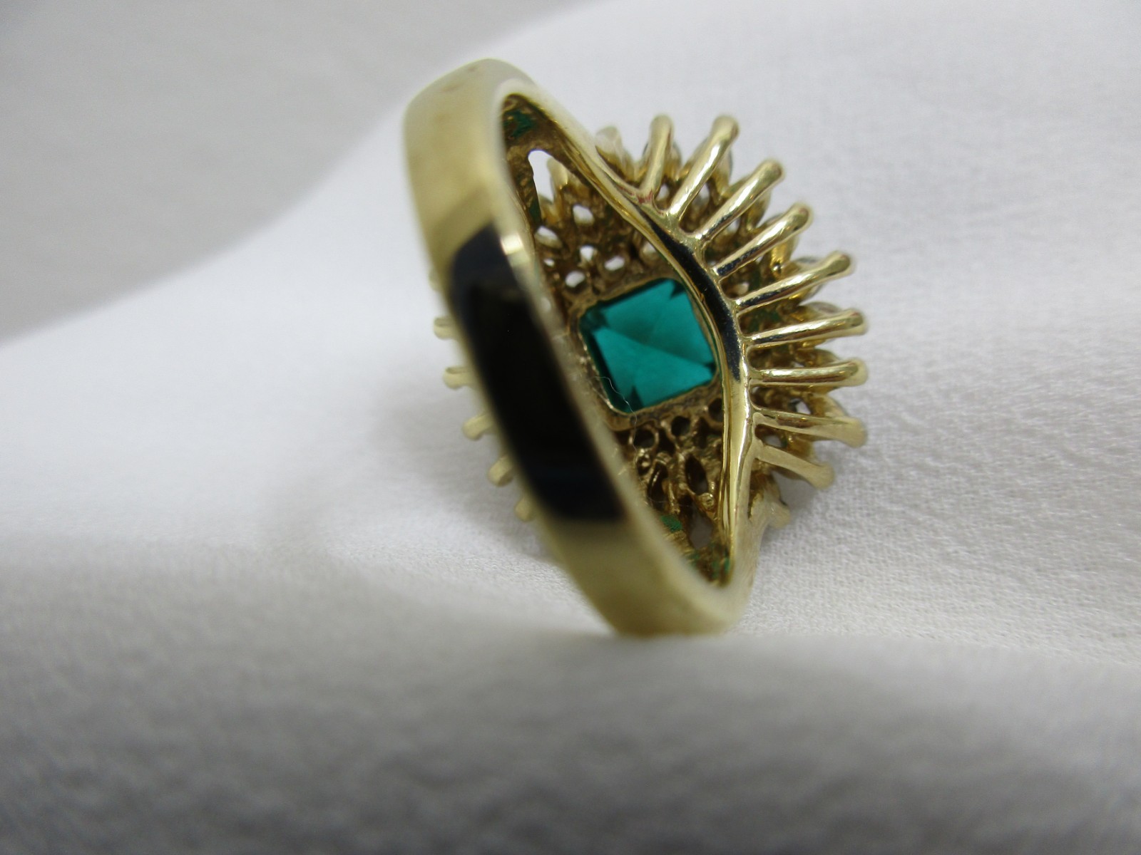 JBK JACQUELINE KENNEDY CAMROSE & KROSS Simulated EMERALD RING Size 6 Preowned
