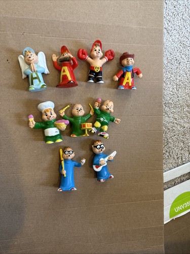 Vintage Alvin And The Chipmunks Figure Lot Of 9 Rocky Angel Alvin Simon Theodore - Picture 1 of 10