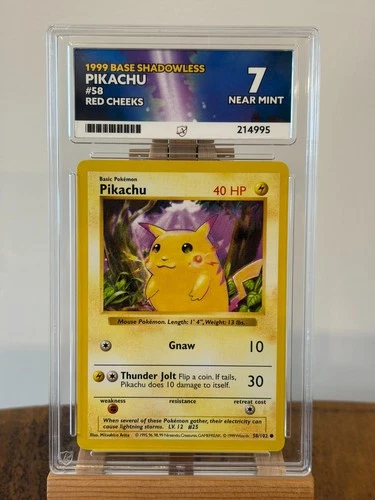Pikachu (Red Cheeks) 058/102 Base Set (Shadowless) Regular ACE 7