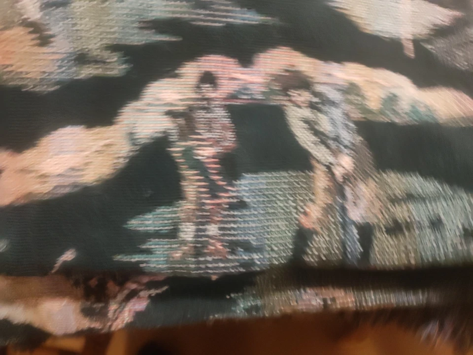 Vtg Goodwin Weavers Golfer Golf Club Tapestry Throw Blanket 6foot By 50 Inch USA - Image 3 of 4