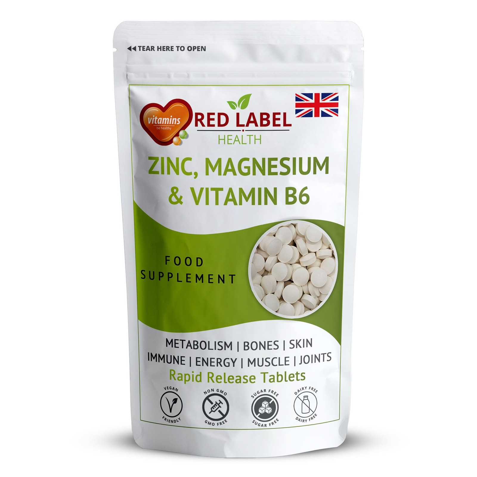 Zinc Magnesium Vitamin B6 400 Tablets Muscle Energy Sleep Booster