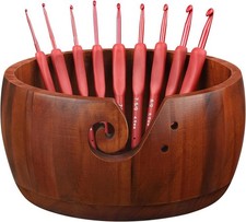 Wooden Yarn Bowl, Yarn Holder Bowls for Knitting  Crocheting Handmade Yarn S...