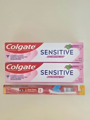 Oral Care Bundle (2) Colgate Sensitive Toothpaste and (1) Manual Toothbrush Soft