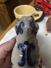  ANTIQUE  STAFFORDSHIRE FLOW BLUE COPPER LUSTER BEARDED PITCHER/ CREAMER  1840S — photo 9