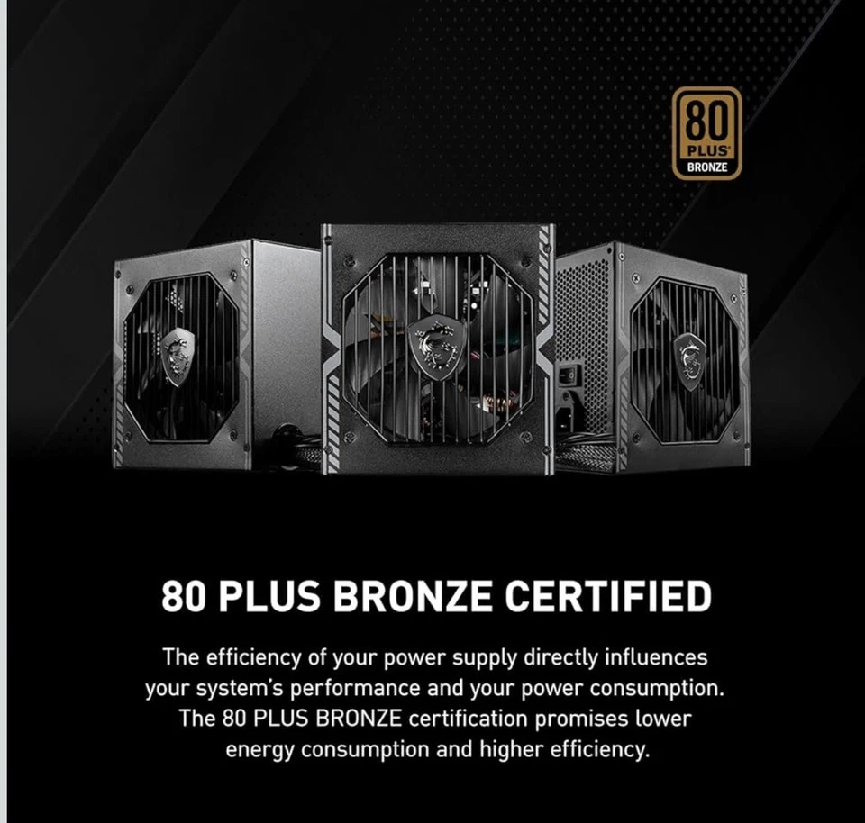 MSI MAG A650BN 650W ATX 80+ BRONZE Power Supply PSU - Image 3 of 4