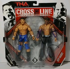 AJ STYLES & JEFF HARDY SIGNED AUTO TNA WRESTLING ACTION FIGURES SET WWE WITH COA