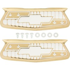 55 56 57 Chevrolet Belair Nomad 150 210 Del Ray Gold Quarter Panel Crest Emblems 55 56 57 Chevrolet Belair Nomad 150 210 Del Ray Gold Quarter Panel Crest Emblems