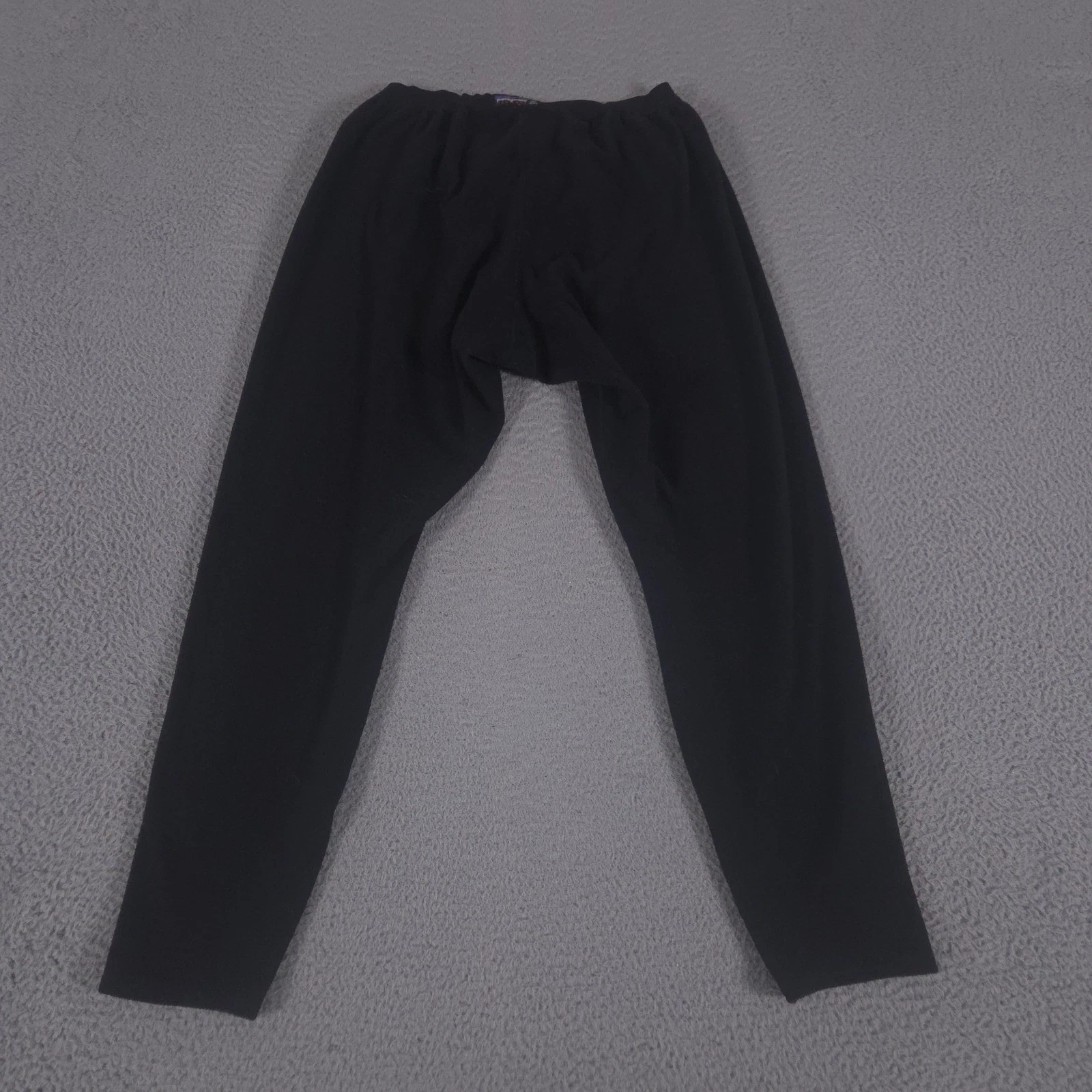 VINTAGE Patagonia Pants Mens XL Black Fleece Capilene Base Layer Tapered Y2K