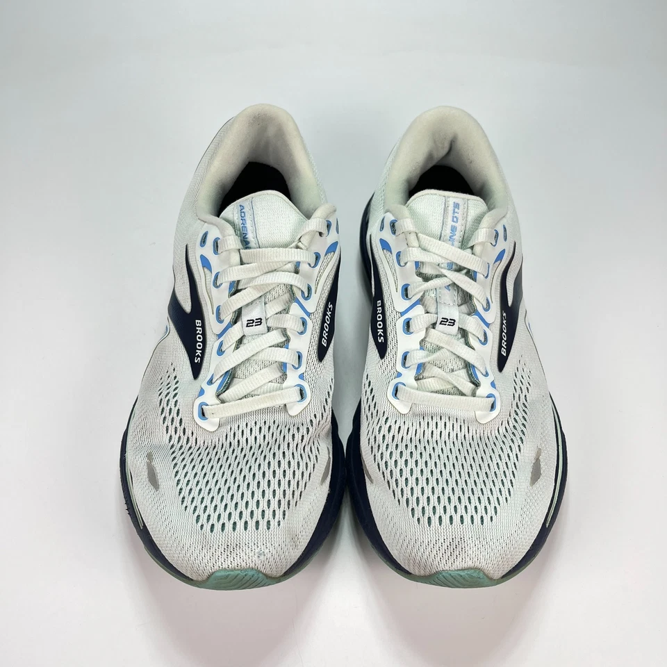 Brooks Adrenaline GTS 23 White Blue Running Shoes 1203811D471 Womens Size 9 Wide - Image 3 of 4
