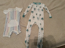 Kyte Baby 18-24M Rainbow Shortall Aloe Zipper Pajama Bamboo Bundle