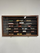N Scale Wooden Display Case With Fabric Wall And Door *Trains NOT included*