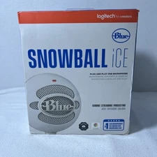 Logitech Creators Blue Snowball ice White USB Microphone NEW OPEN BOX 