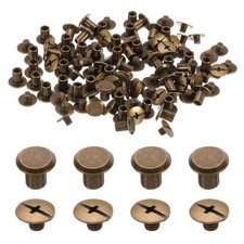 50set M5 x 8mm Chicago Screw Metal Stud Screw Rivets Leather Bronze