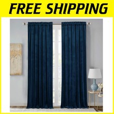 Navy Blue Soft Velvet Drapes - Elegant Home Decor