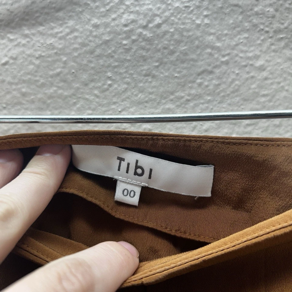 Falda Tibi Diseñador 100% Seda Marrón Asimétrica Talla 00 XS Festival Indie Fairy Foto 4 de 4