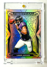 2024 Panini Obsidian Lamar Jackson SILVER Flood Card SP #/75 Ravens Star!