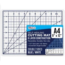 9" x 12" WHITE/BLUE Self Healing 6-Ply Double Sided Durable Cutting Mat