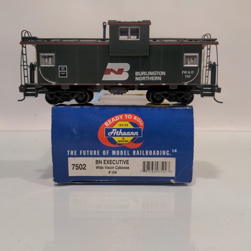 Athearn HO 7502 Wide Vision Caboose Burlington Northern Executive BN FW&D 154 | Zustand: Used