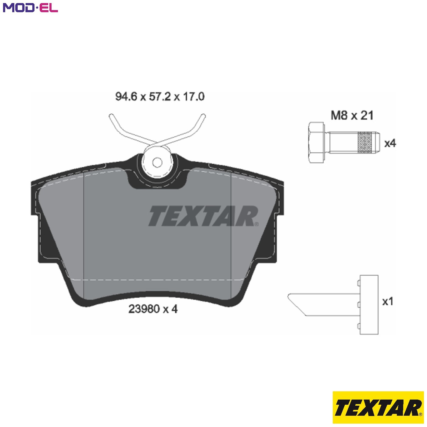 BRAKE PAD SET DISC BRAKE 2398001 FOR MITSUBISHI EXPRESS/IV/Van RENAULT 2.0L 4cyl