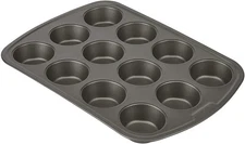 Everyday Nonstick Steel Muffin Pan, 12 cup, Gray