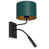 Wandleuchte Petrol Gold Stoff B:18 Cm E27 G9 Arm Blendarm Wandlampe Wohnzimmer