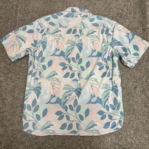 Tommy Bahama Hemd Herren Large Nova Wave Seersucker Knopfleiste Hawaii Blumen - Bild 6 von 12