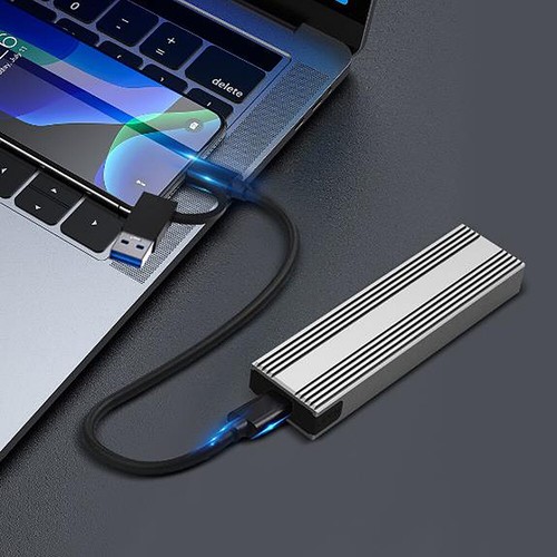 Boîtier disque dur double protocole M.2 NVME SATA 5/10Gbps pour SSD 2230/2242/2260/2280 - Photo 3/15