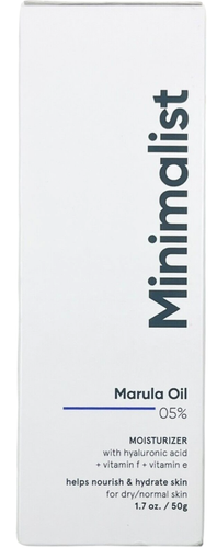 Minimalist Face Moisturizer for Dry Skin | 5% Marula Oil | With Hyaluronic Ac...