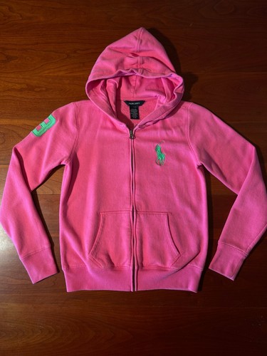 Ralph Lauren Girls' Full-Zip Hoodie, Size Large - 12/14, Polo, VGUC - B26CY4