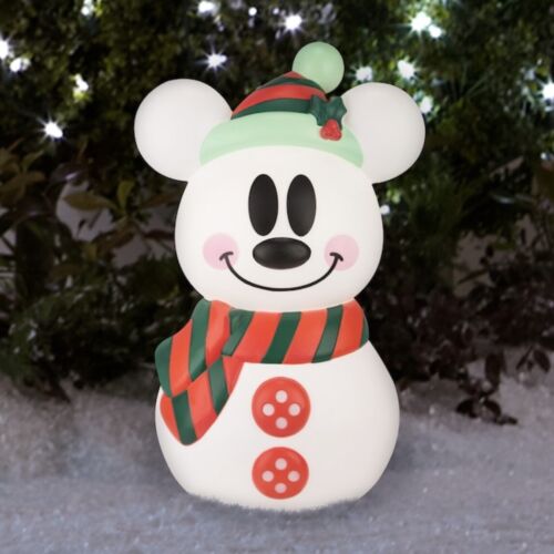 Disney Christmas Mickey Mouse Blow Mold Snowman Light Up 23” Yard Decor Scarf