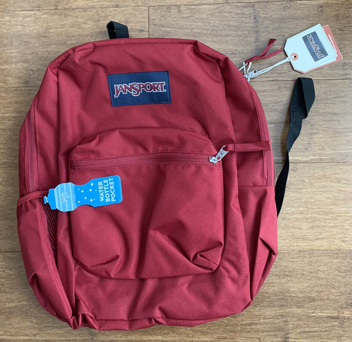 JanSport Cross Town Backpack With Water Bottle Pocket 13x8.5x17 Viking Red JanSport Cross Town Backpack With Water Bottle Pocket 13x8.5x17 Viking Red
