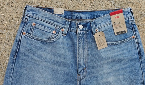 Levi's 550 Relaxed Medium Blue Distressed Denim Ripped Jeans Men’s 34 x 32 - Picture 4 of 6