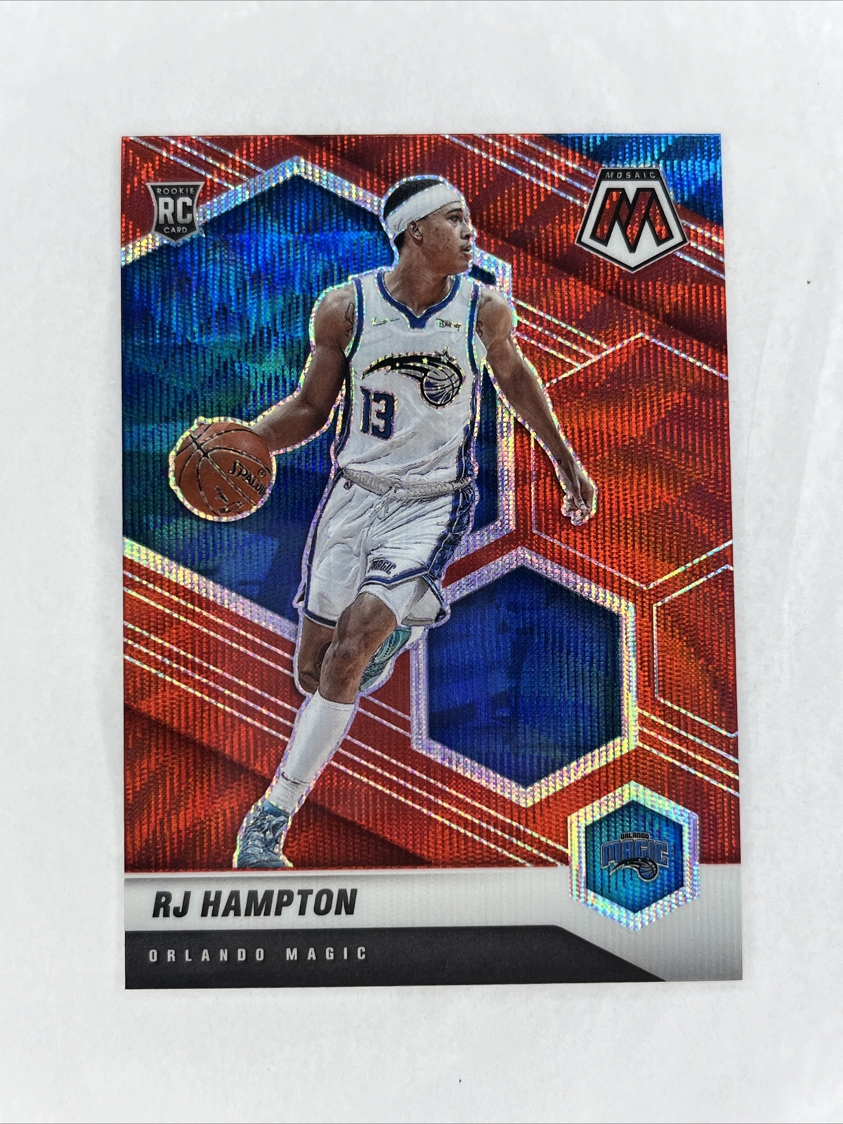 2020-21 Panini Mosaic RJ Hampton Rookie Card TMall Red Wave Prizm #233 Magic